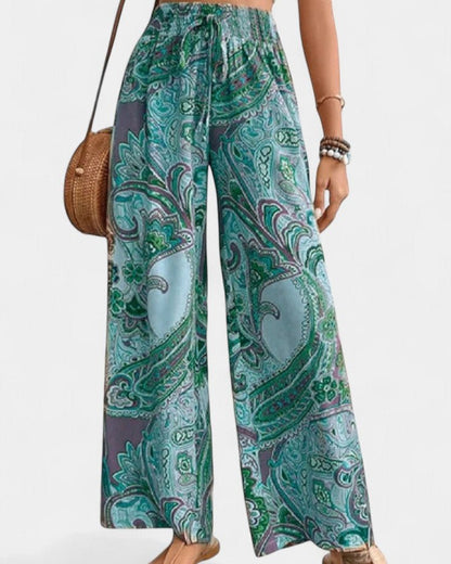 Bridget | Paisley Wide-Leg Trousers