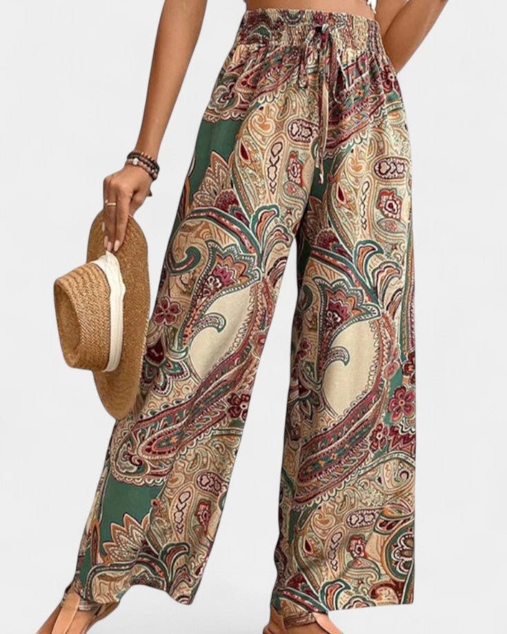 Bridget | Paisley Wide-Leg Trousers