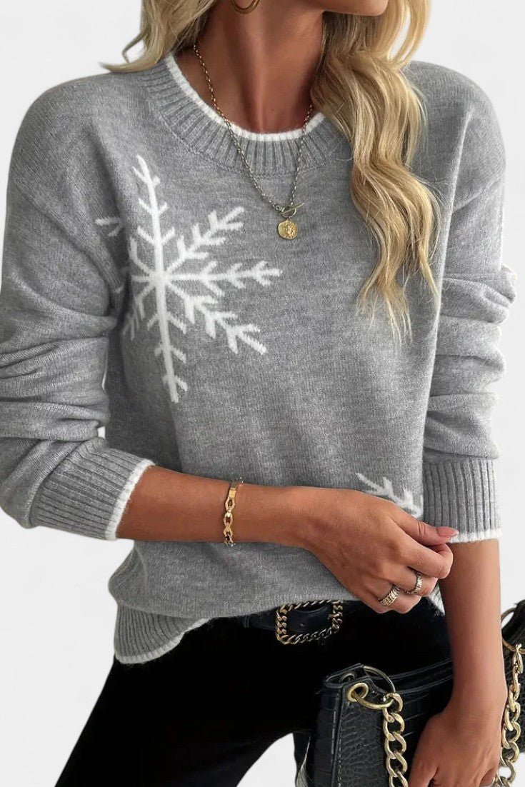 Brianna | Grey Snowflake Jumper