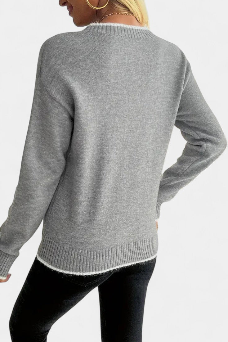 Brianna | Grey Snowflake Jumper