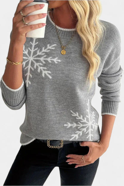 Brianna | Grey Snowflake Jumper