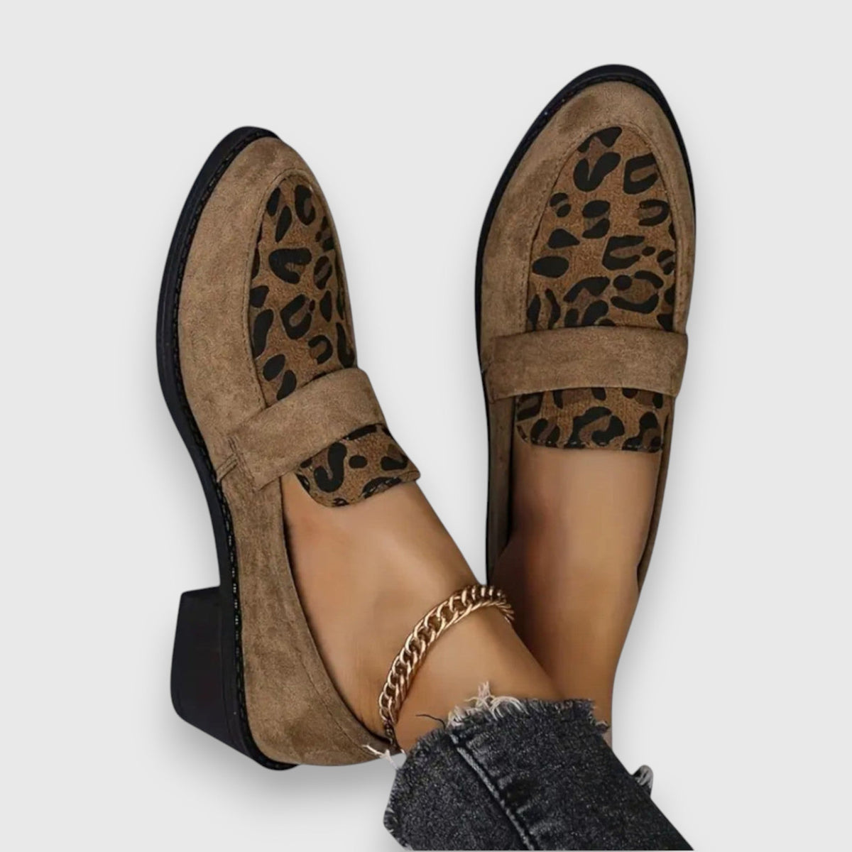 Barbara | Brown Animal Print Loafers