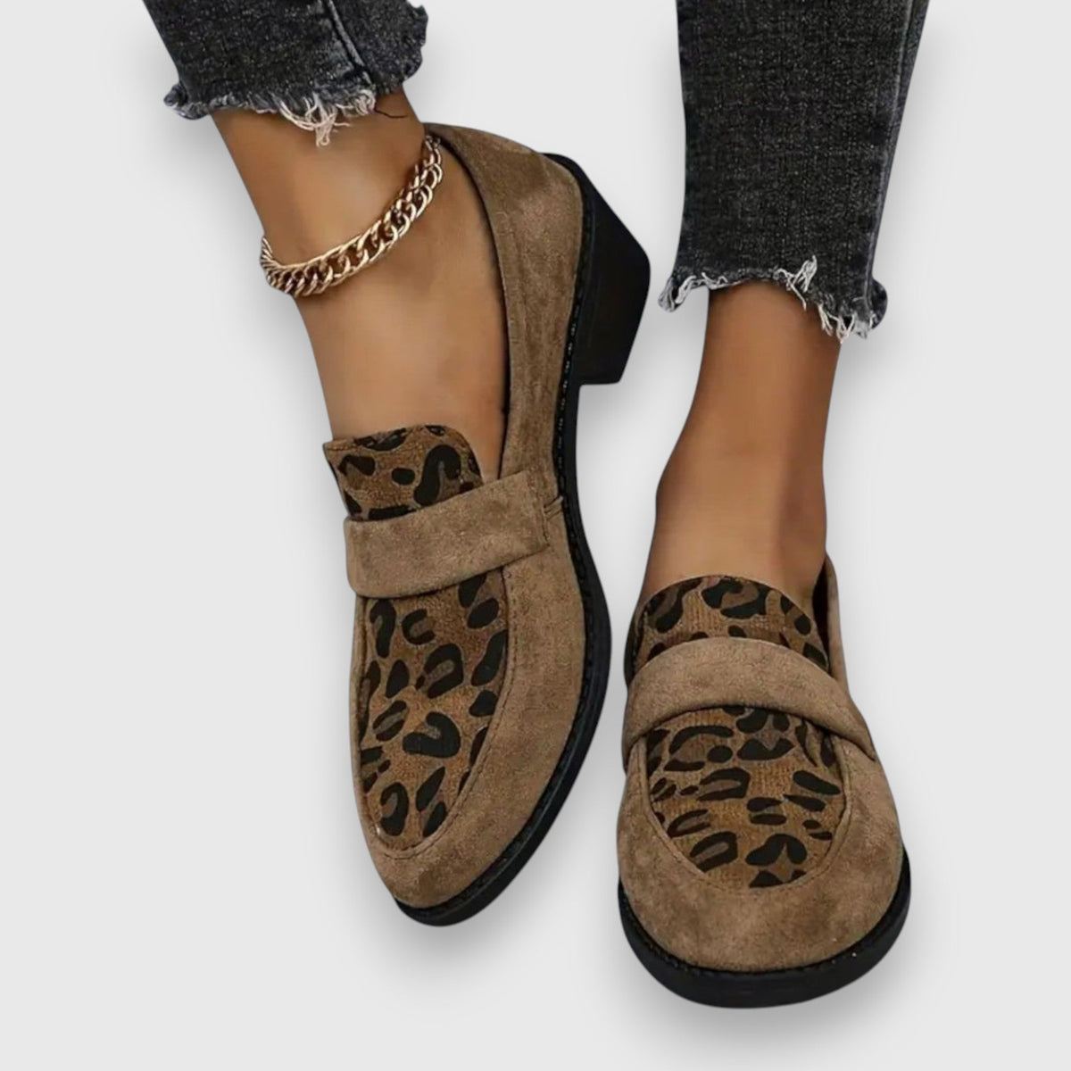 Barbara | Brown Animal Print Loafers