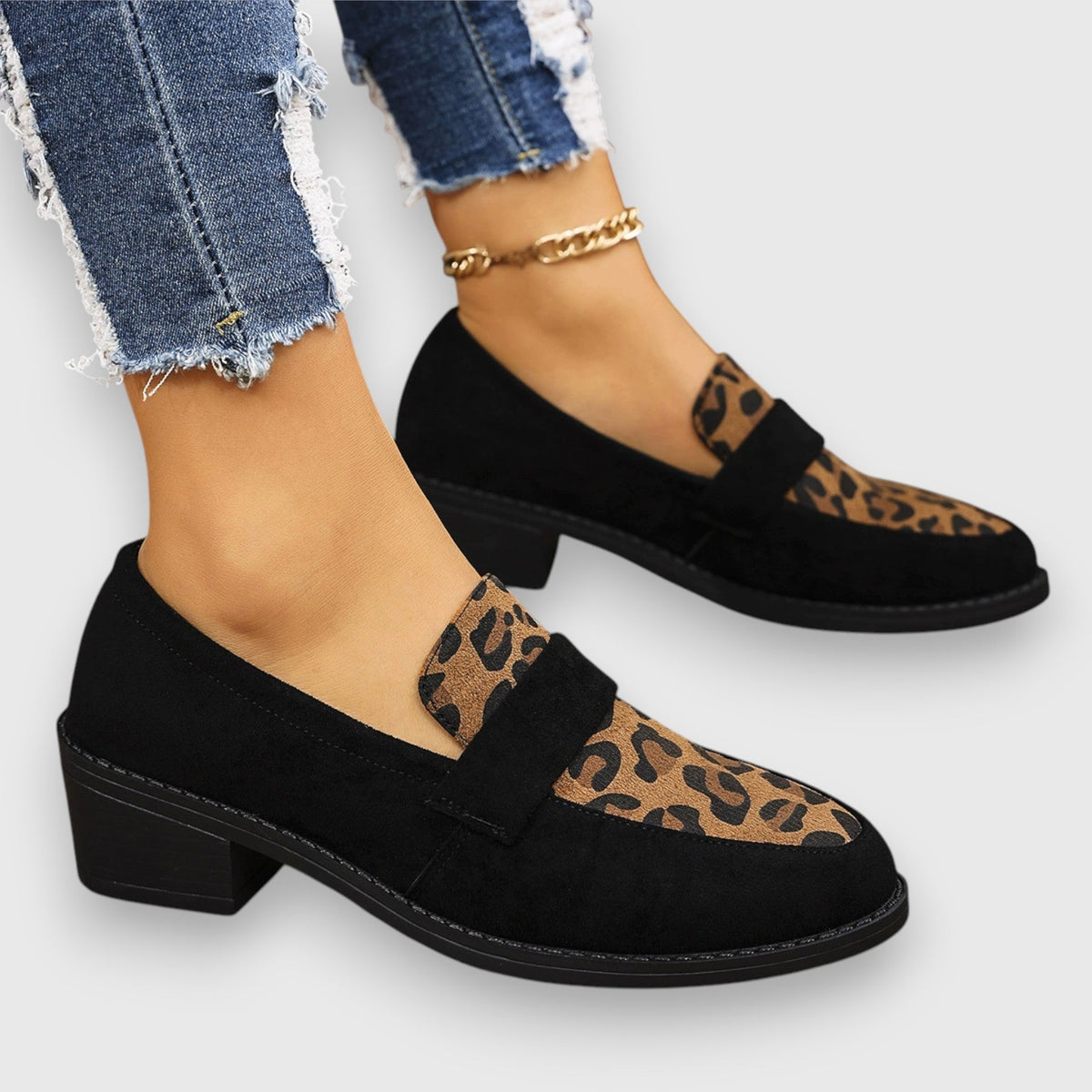 Barbara | Brown Animal Print Loafers