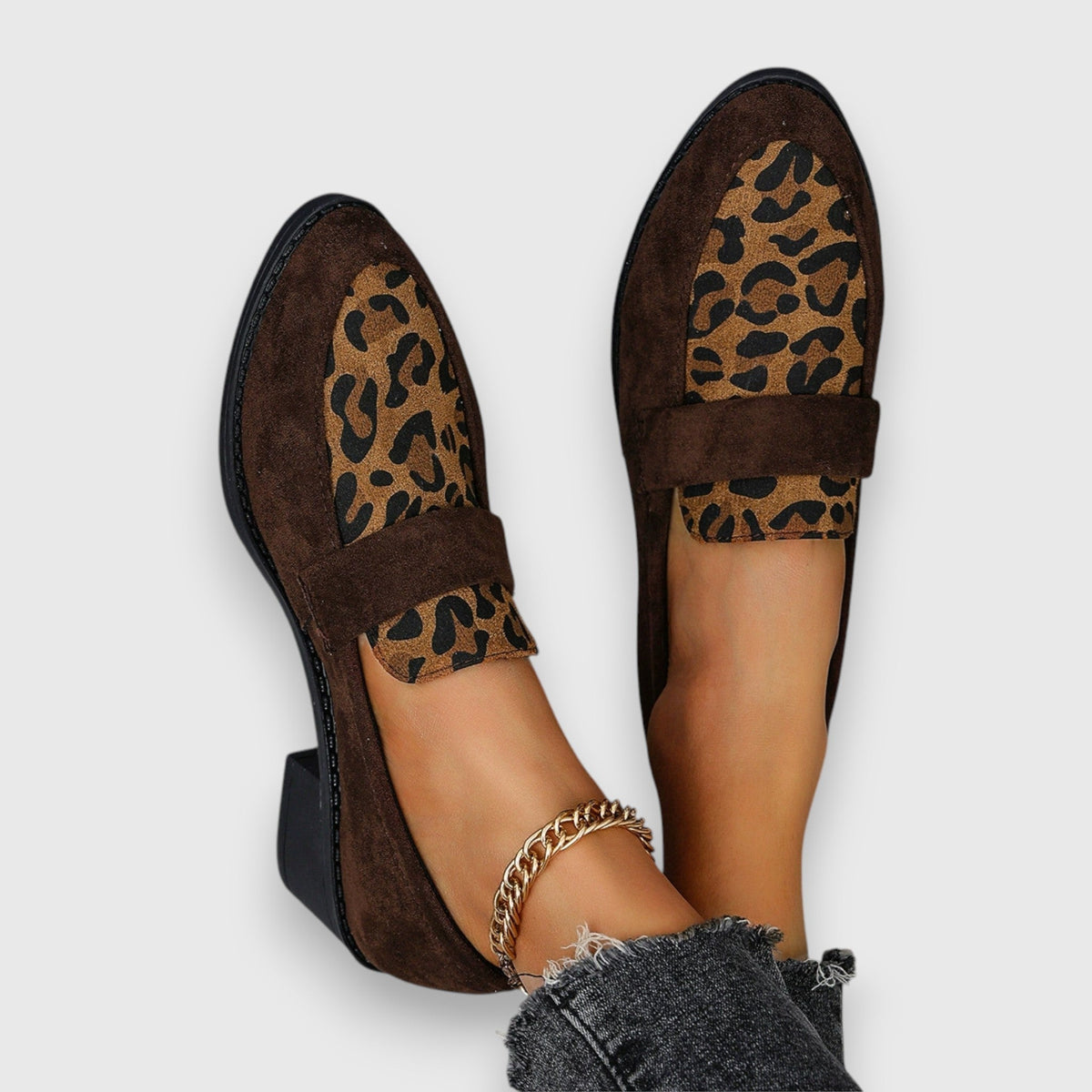 Barbara | Brown Animal Print Loafers