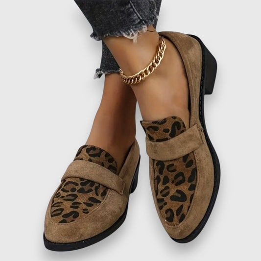Barbara | Brown Animal Print Loafers