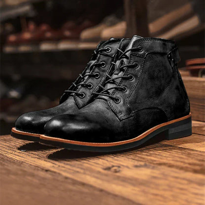Caleb | Vintage Brown Lace-Up Boots