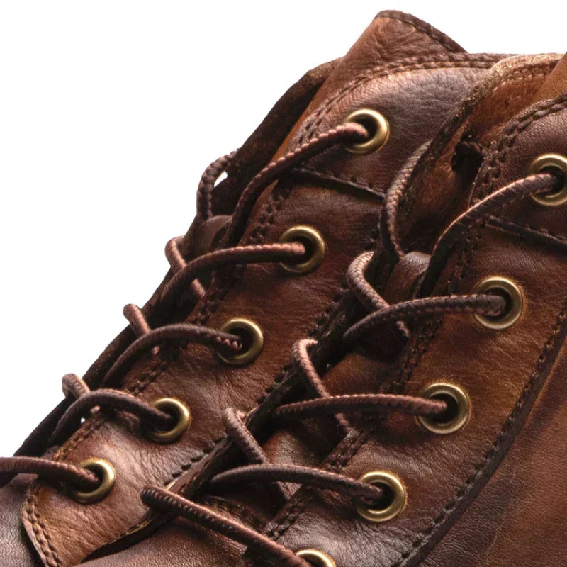 Caleb | Vintage Brown Lace-Up Boots
