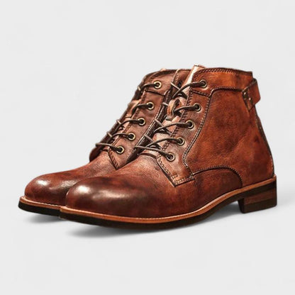 Caleb | Vintage Brown Lace-Up Boots