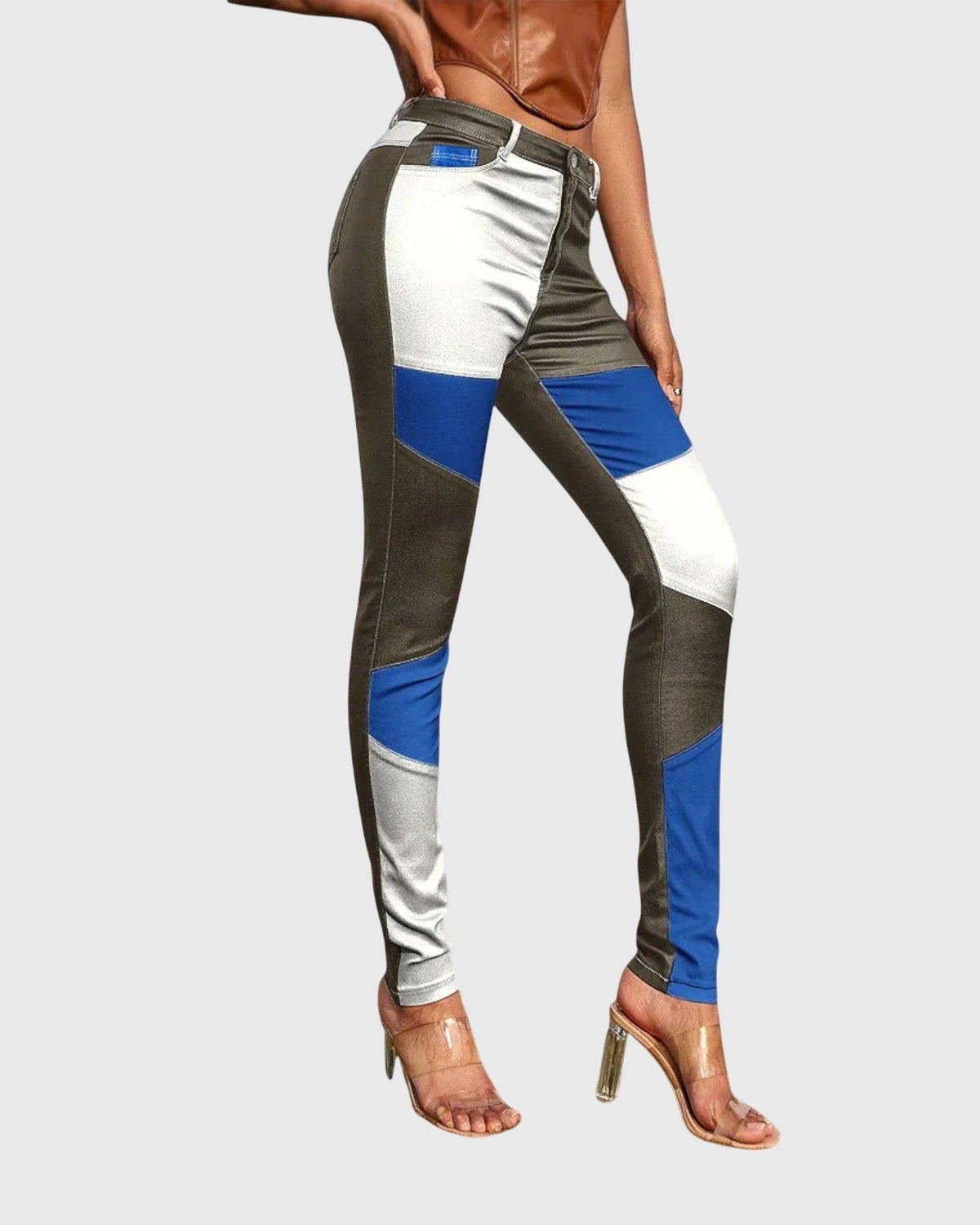 Kelly | Colour-Block Slim Trousers
