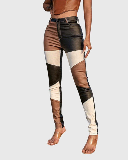 Kelly | Colour-Block Slim Trousers