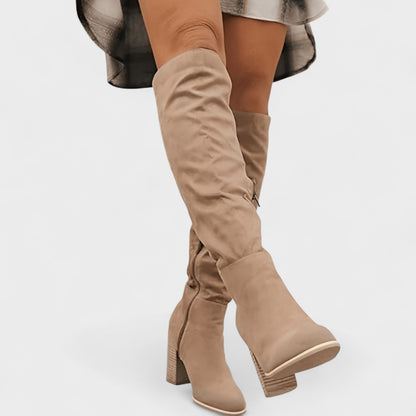 Kelly | Taupe Over-the-Knee Boots