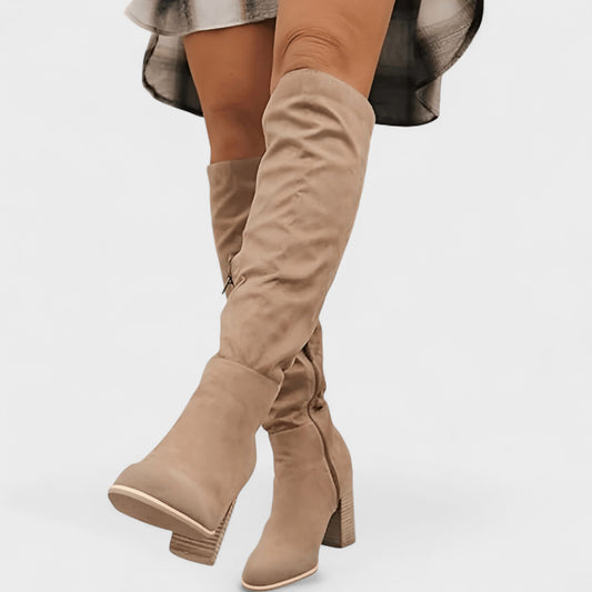 Kelly | Taupe Over-the-Knee Boots