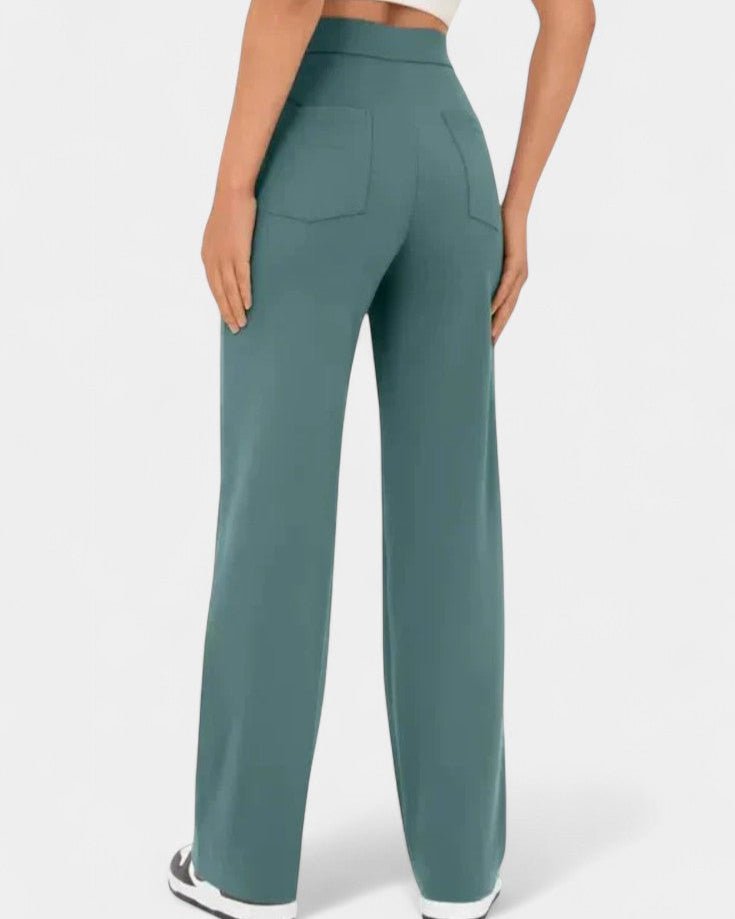 Camilla | Teal Tailored Wide-Leg Trousers