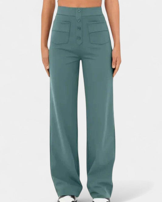 Camilla | Teal Tailored Wide-Leg Trousers