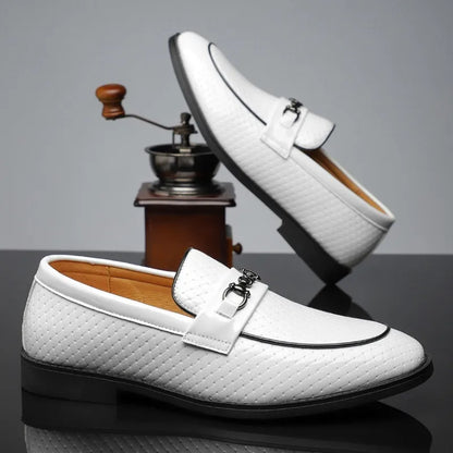 Roger | White Leather Dress Loafers