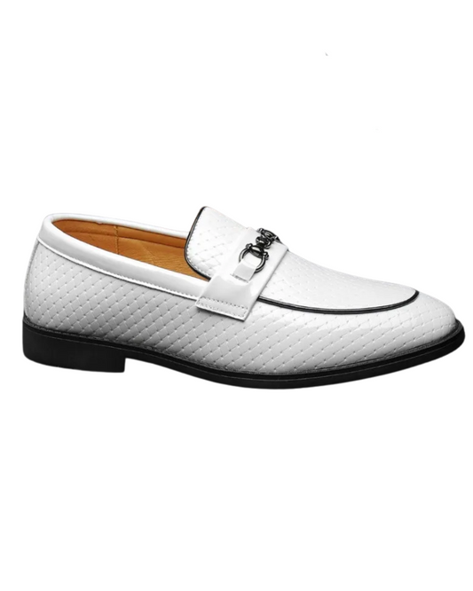 Roger | White Leather Dress Loafers