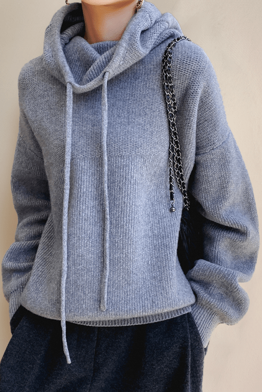 Carla | Olive Hooded Knit Jumper