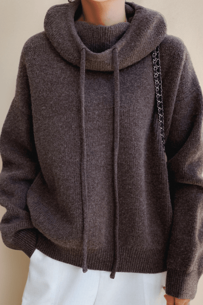 Carla | Olive Hooded Knit Jumper