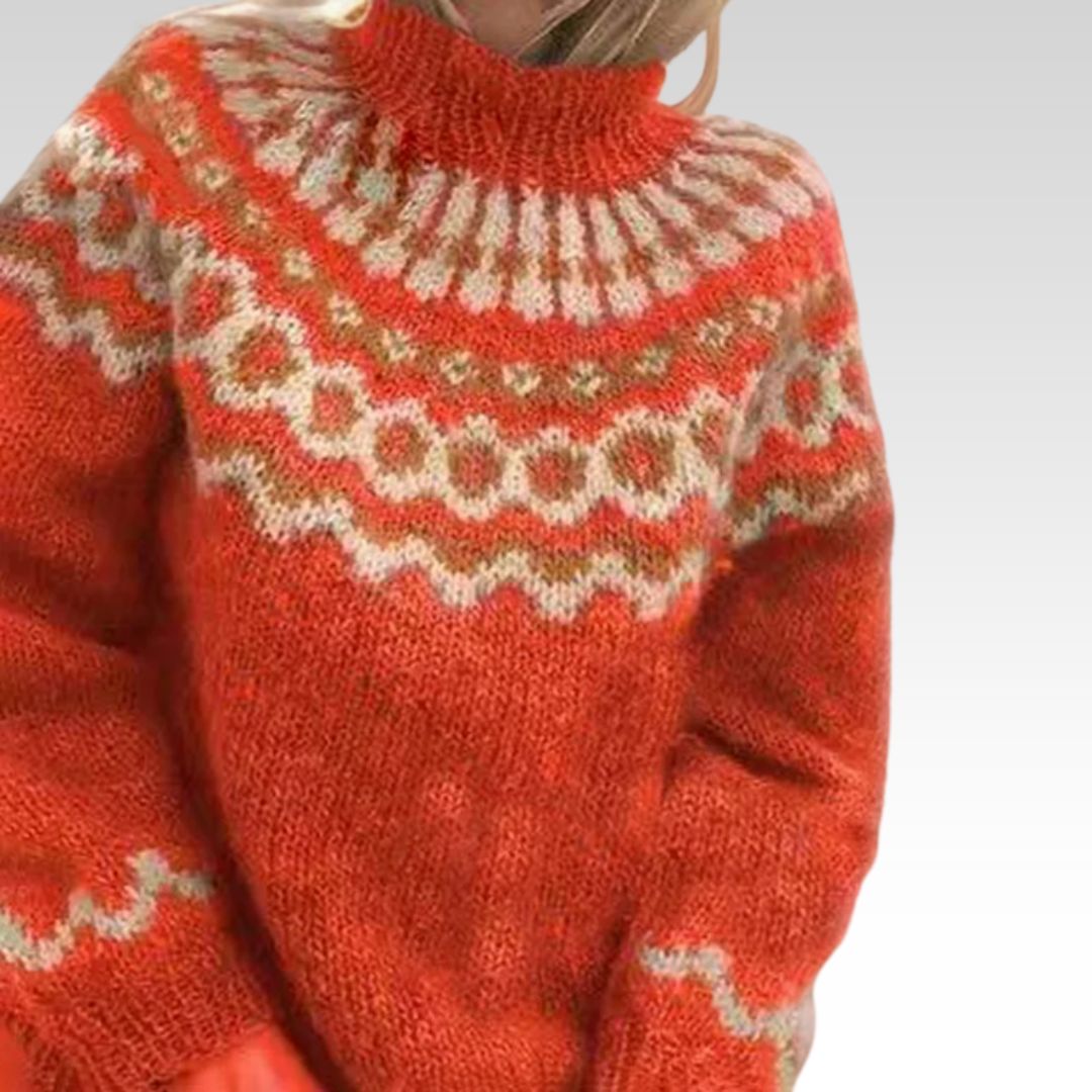 Carla | Brown & Orange Fair Isle Jumper