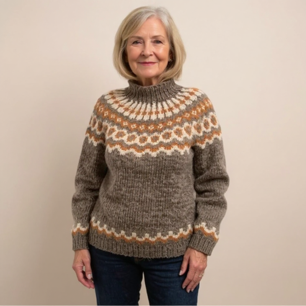 Carla | Brown & Orange Fair Isle Jumper