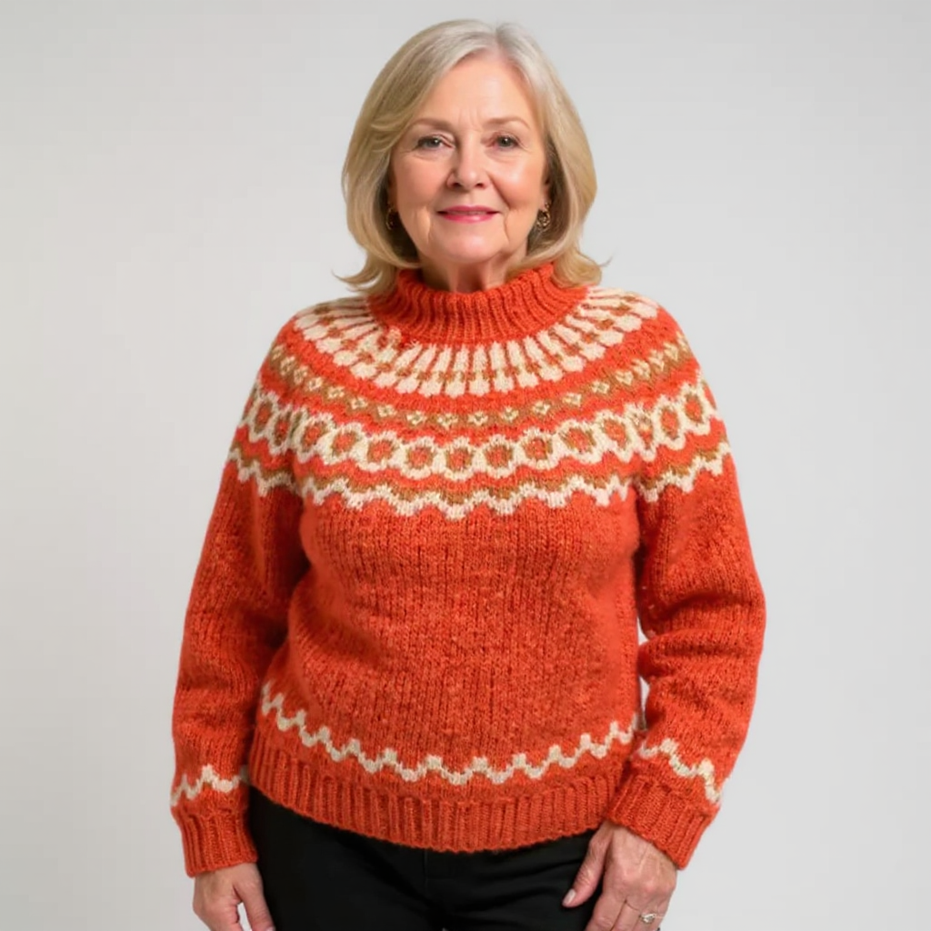 Carla | Brown & Orange Fair Isle Jumper