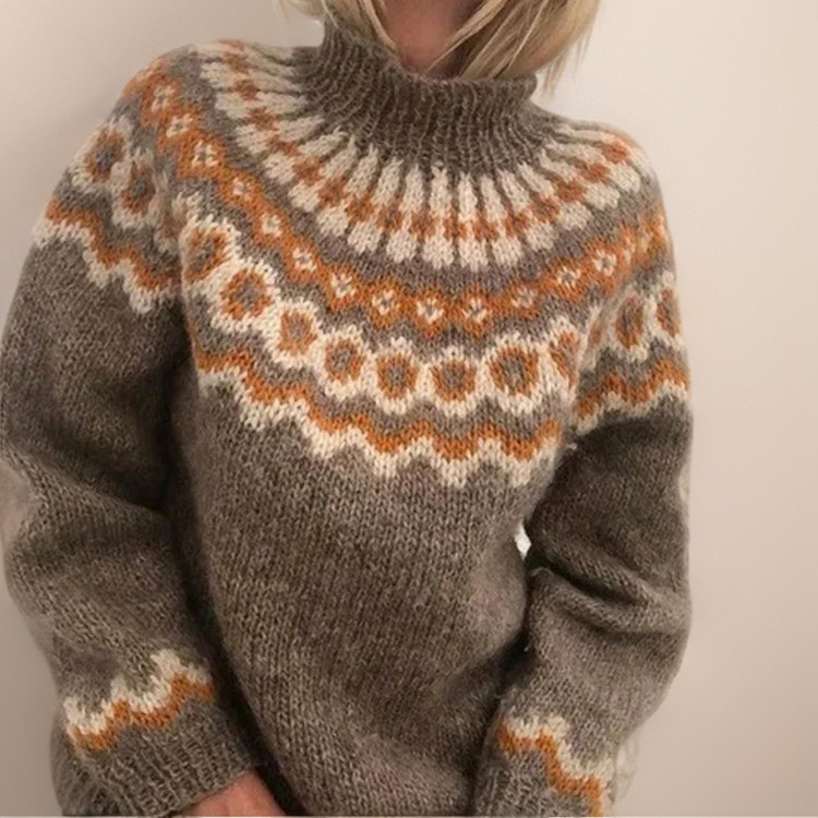 Carla | Brown & Orange Fair Isle Jumper