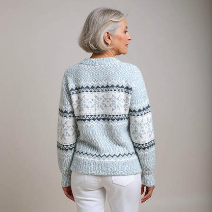Caroline | Powder Blue Nordic Knit Jumper