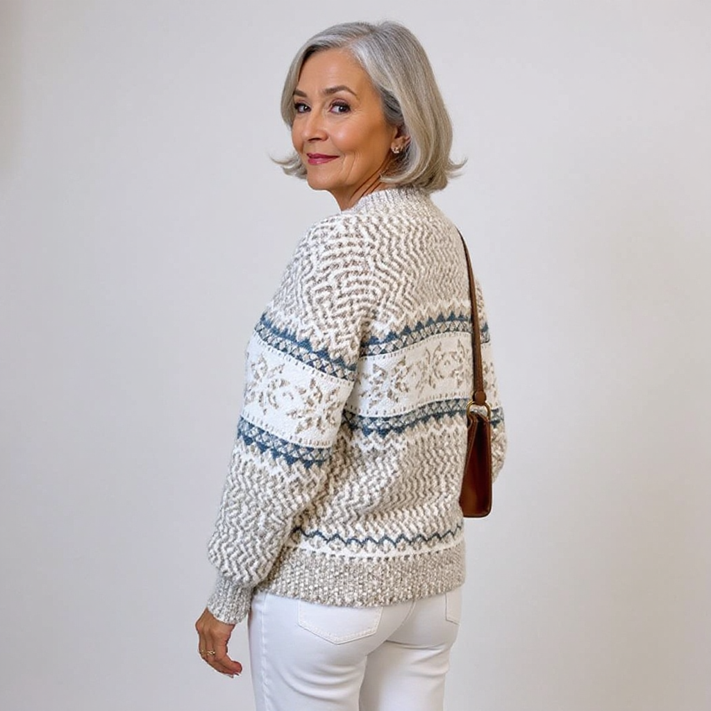 Caroline | Powder Blue Nordic Knit Jumper