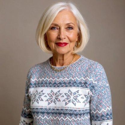 Caroline | Powder Blue Nordic Knit Jumper