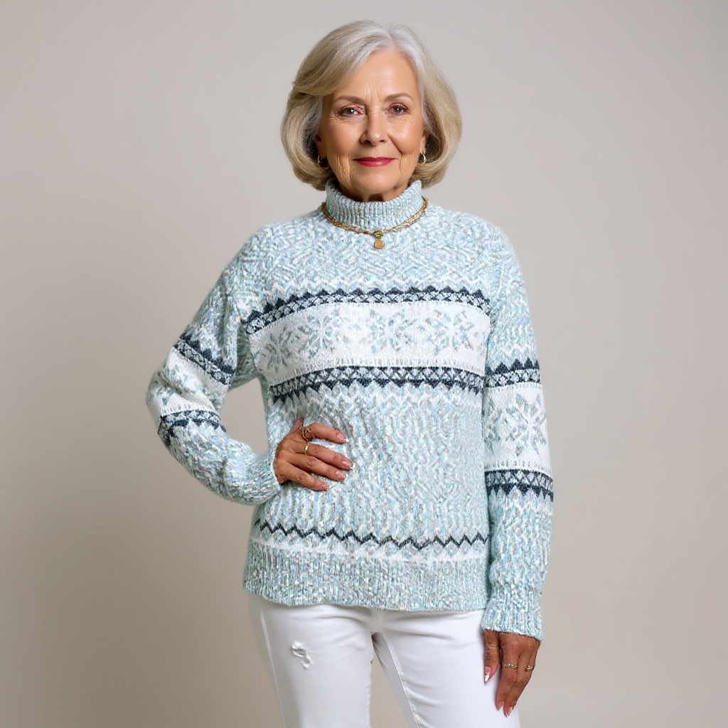 Caroline | Powder Blue Nordic Knit Jumper