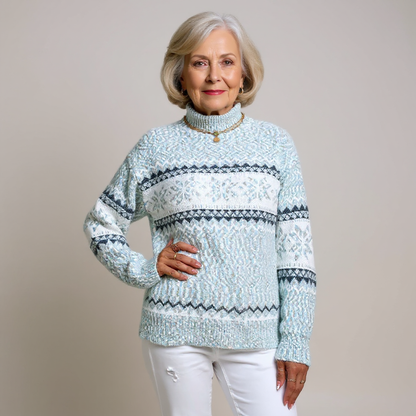 Caroline | Powder Blue Nordic Knit Jumper