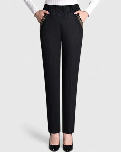 Carys | Black Slim-Leg Trousers