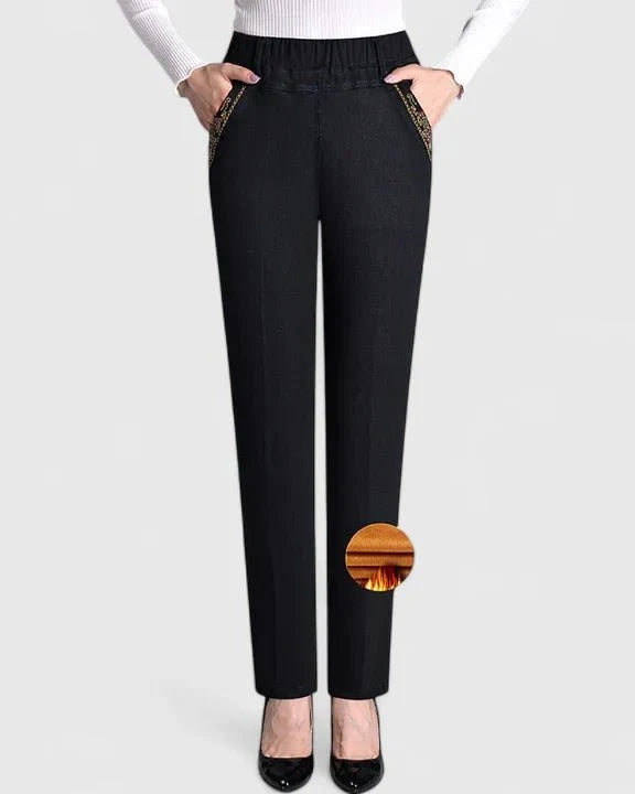 Carys | Black Slim-Leg Trousers
