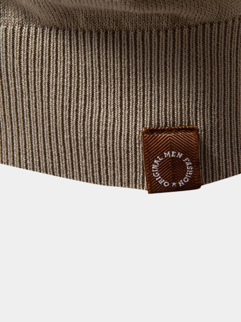 Caspar | Black and Tan Colour-Block Polo