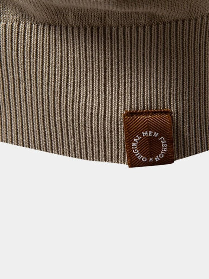 Caspar | Black and Tan Colour-Block Polo