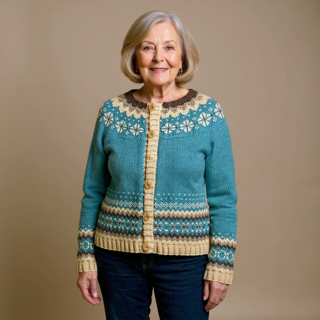 Cassandra | Teal Nordic Button Cardigan