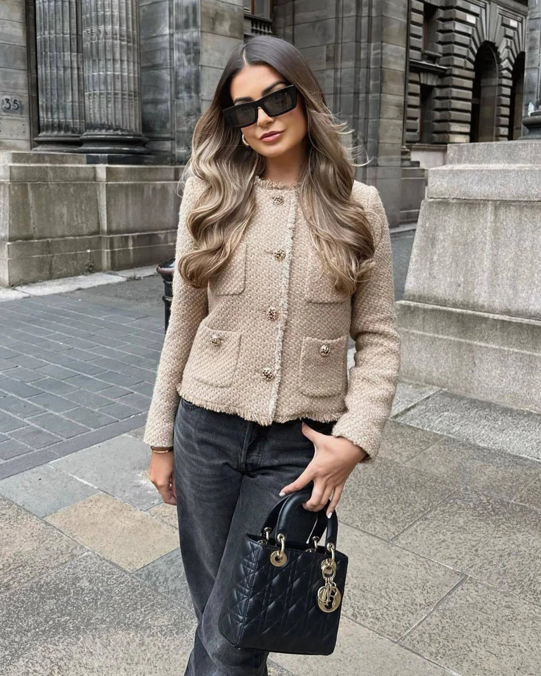 Cecily | Beige Textured Jacket