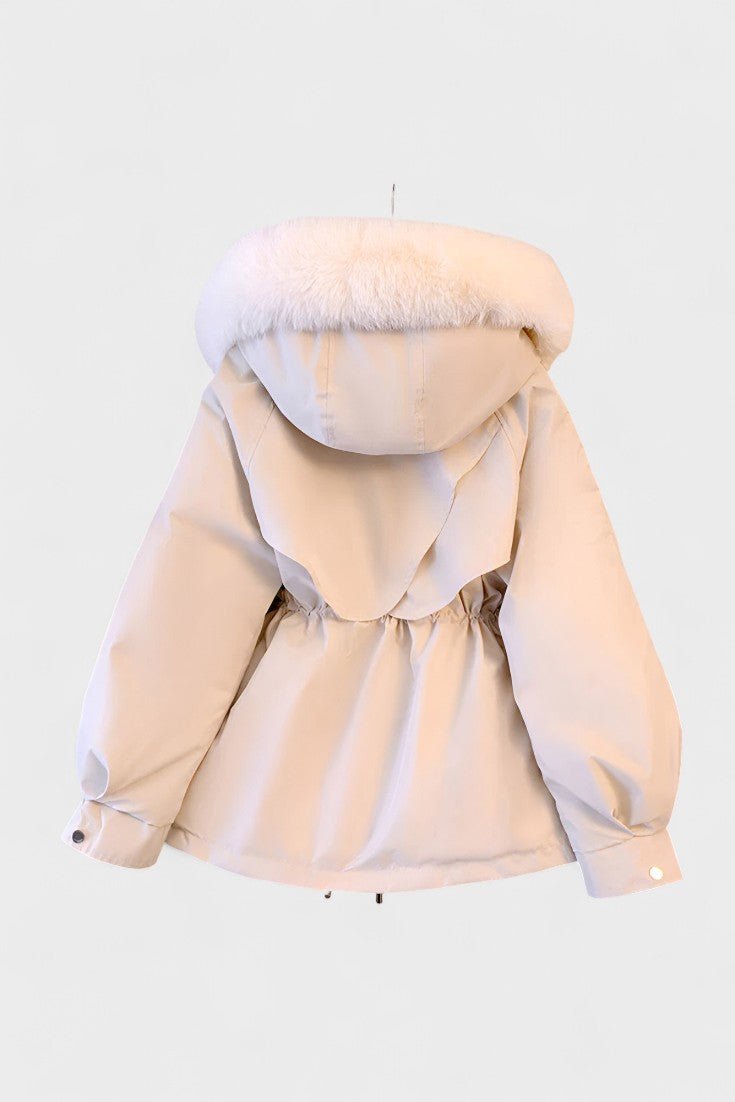 Cecily | Ivory Faux-Fur Trim Winter Jacket