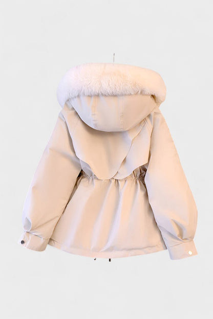 Cecily | Ivory Faux-Fur Trim Winter Jacket