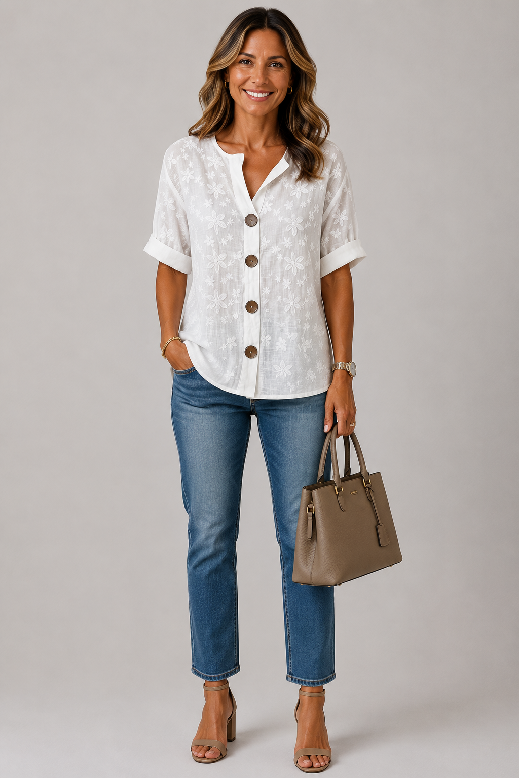 Tessa | Ditsy Floral Button Blouse