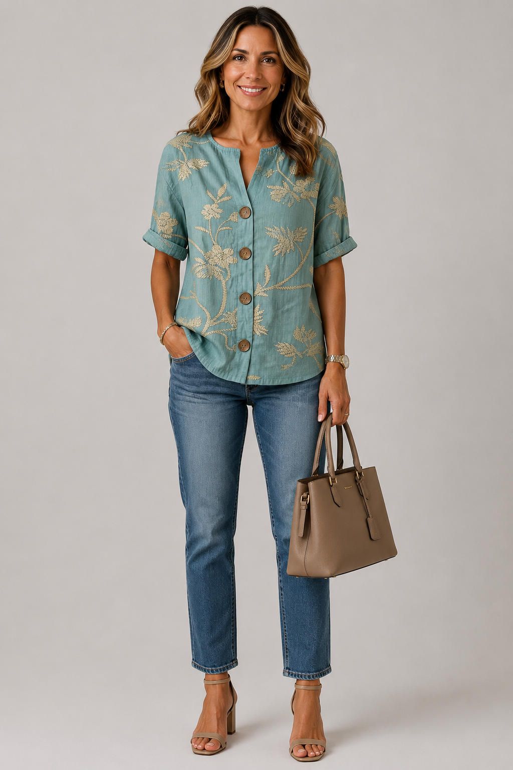 Tessa | Ditsy Floral Button Blouse