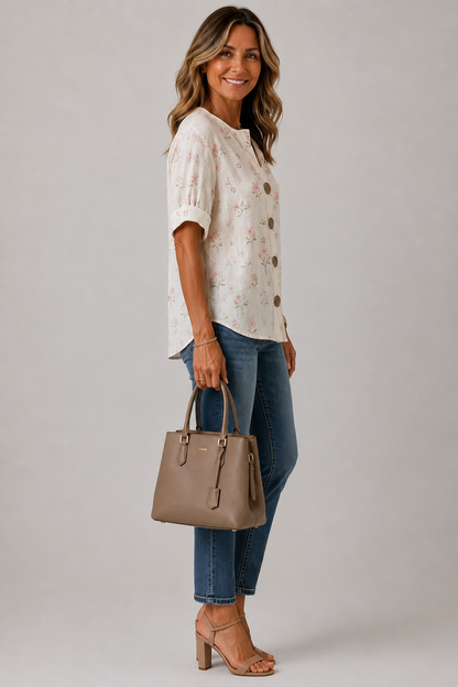 Tessa | Ditsy Floral Button Blouse