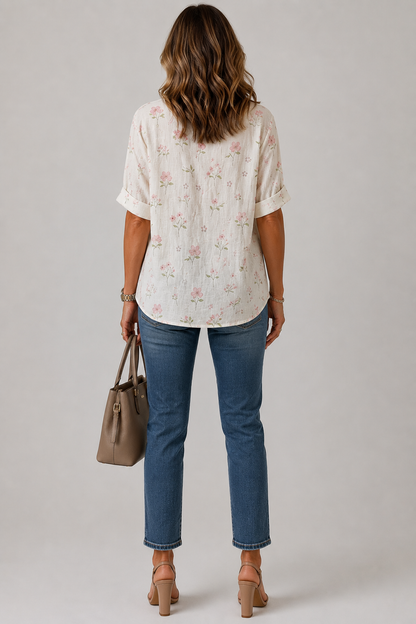 Tessa | Ditsy Floral Button Blouse