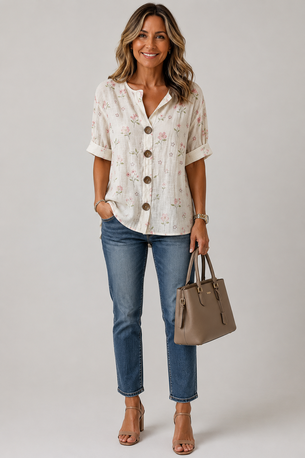 Tessa | Ditsy Floral Button Blouse