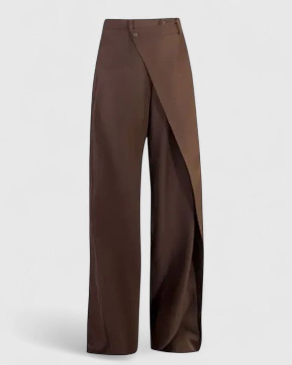 Chrissie | Black Wrap Wide-Leg Trousers