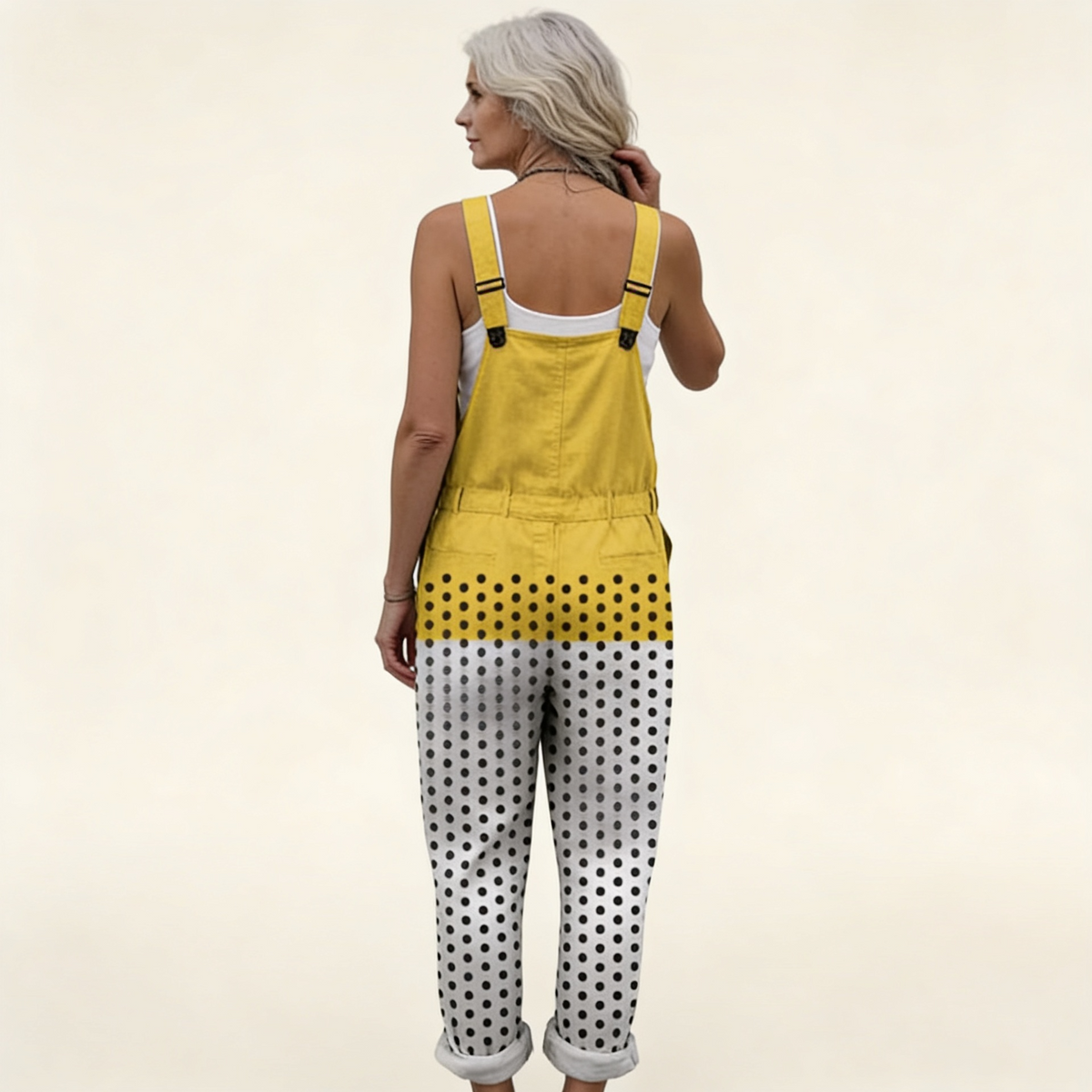 Ruth | Yellow Polka Dot Dungarees