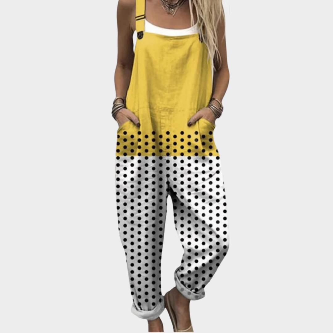Ruth | Yellow Polka Dot Dungarees