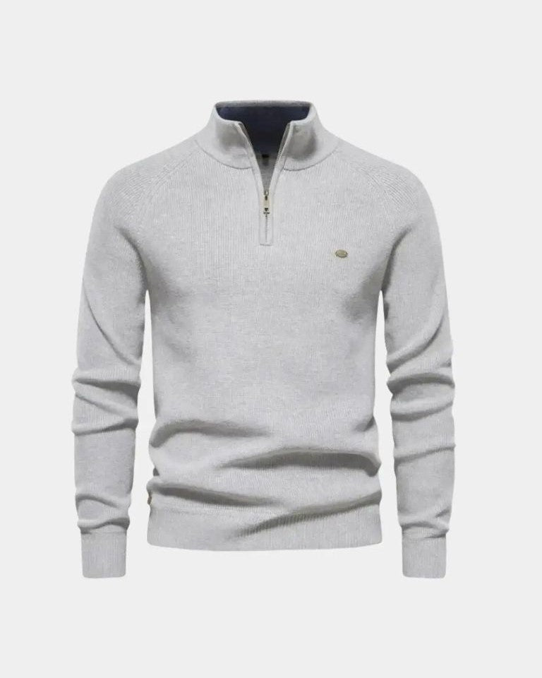 Christian | Light Grey Half-Zip Jumper