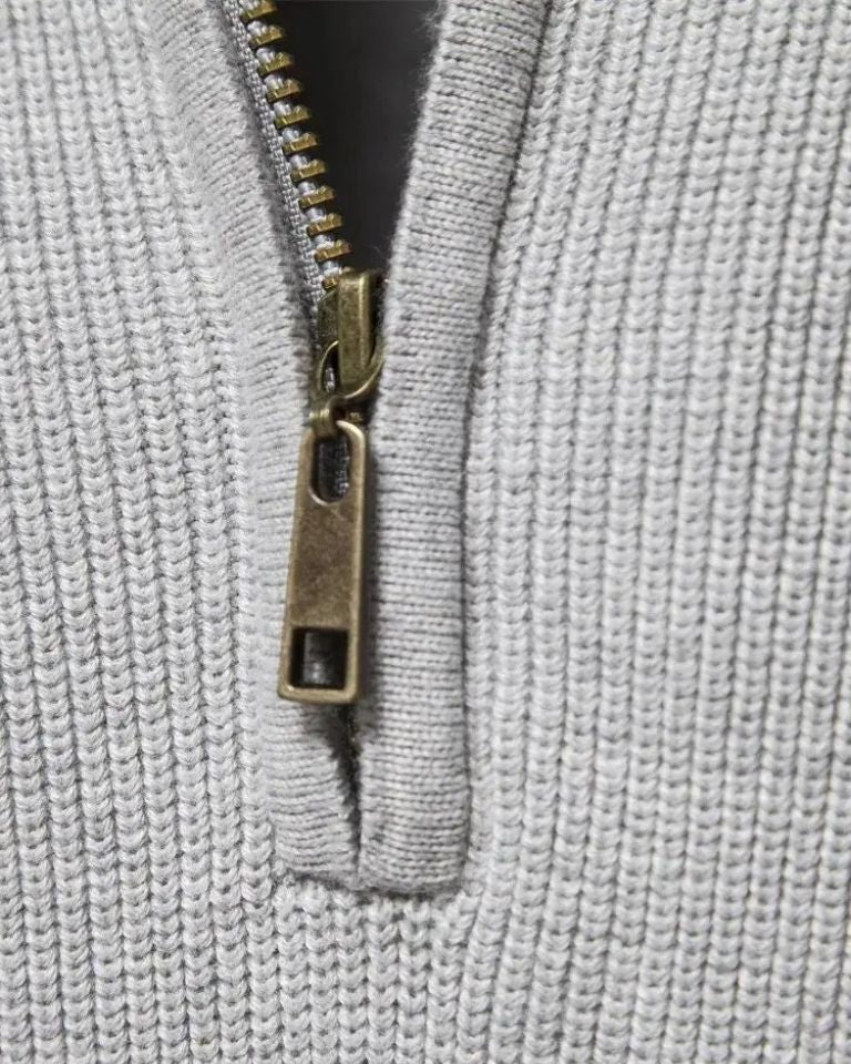 Christian | Light Grey Half-Zip Jumper